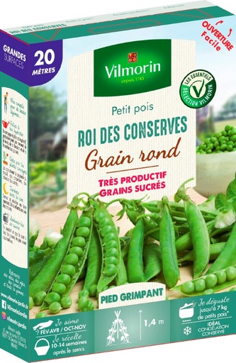 [48-003P91] Graines de pois grimpant à grain rond roi des conserves VILMORIN - 20m