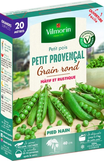 [48-003P94] Graines de pois nain à grain rond petit provençal VILMORIN - 20m