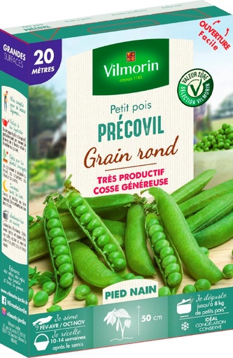 [48-003P95] Graines de pois nain à grain rond précovil VILMORIN - 20m