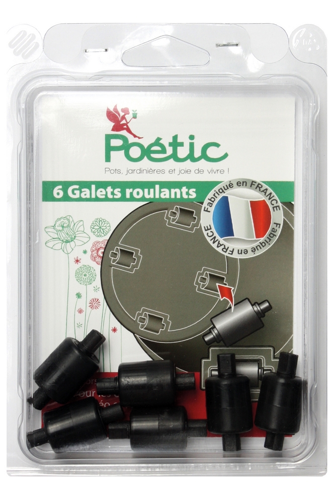 Blister de 6 galets roulants POETIC - 18,5cmx13,5cmx3cm