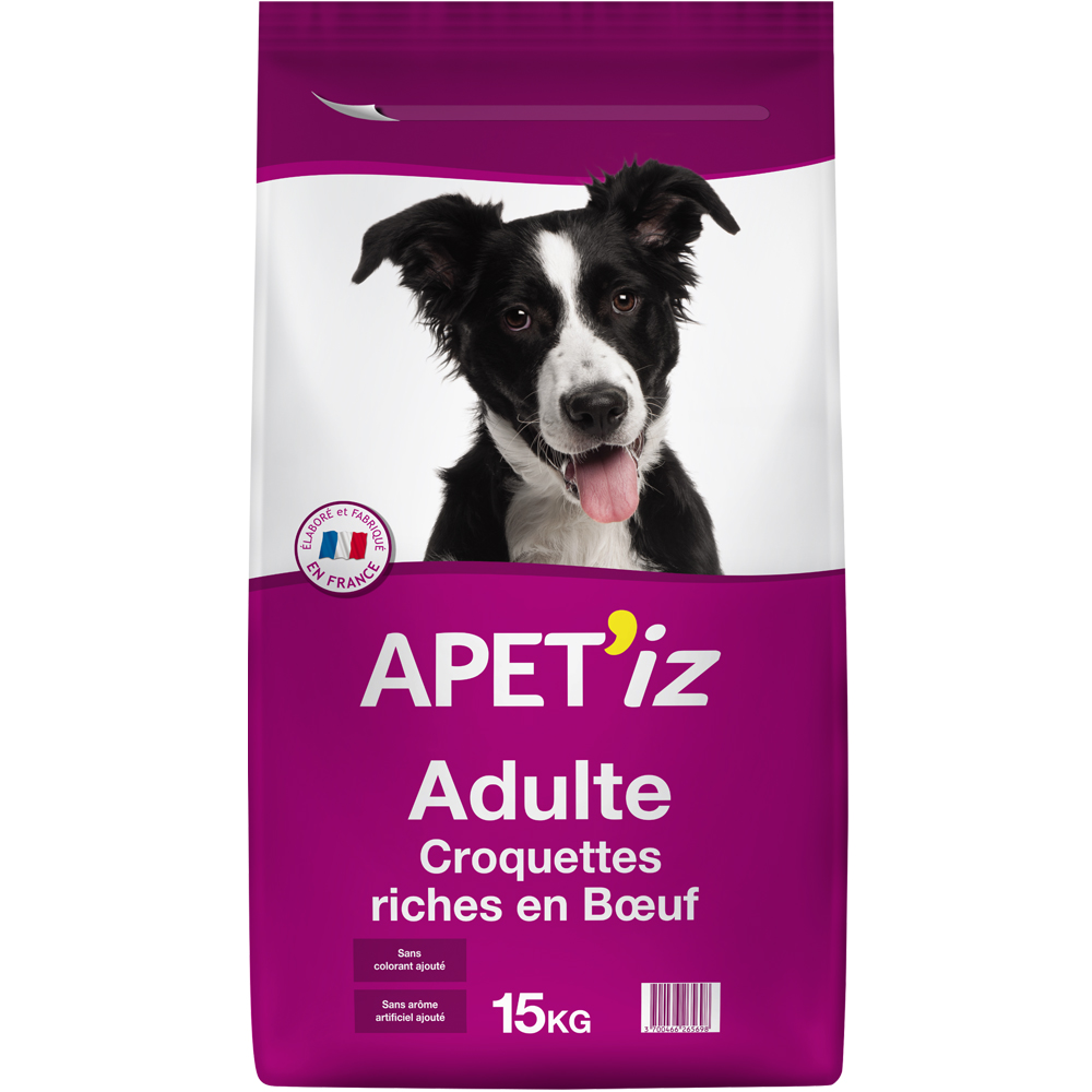 Croquettes chiens adultes APET'IZ - 15kg