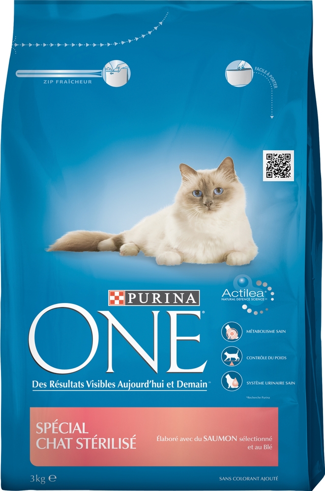 Croquettes chats stérilisés saumon/blé PURINA ONE - 1.5kg