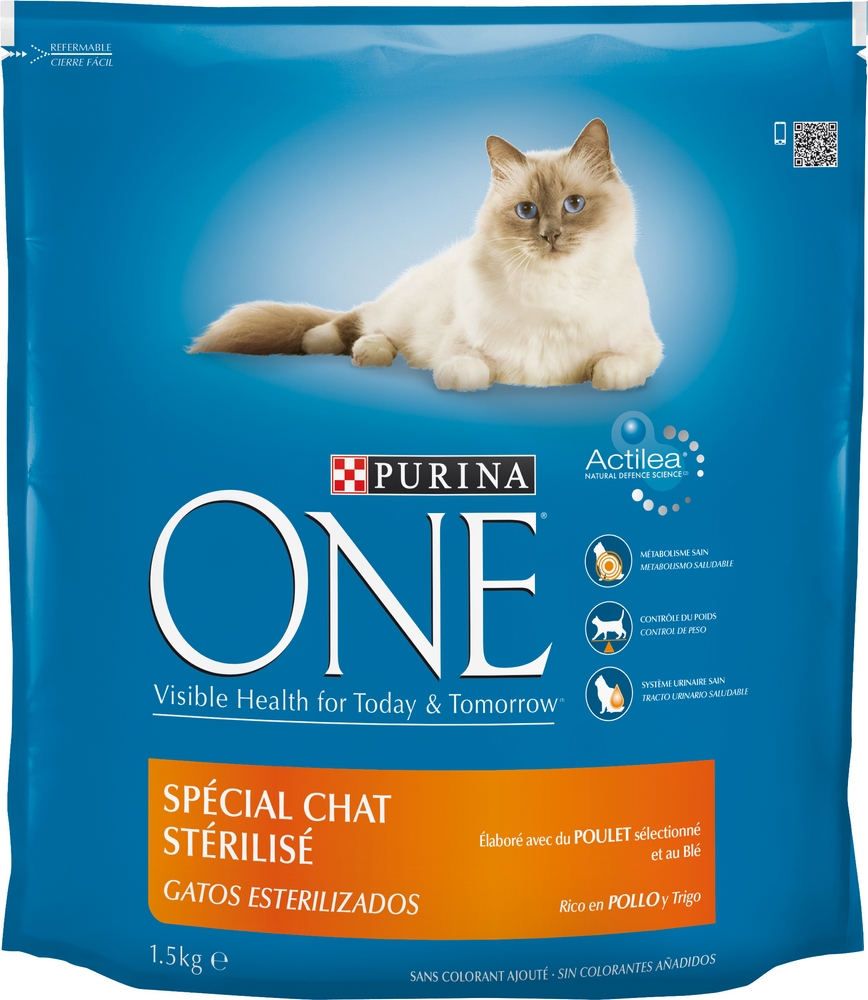 Croquettes chats stérilisés poulet/blé PURINA ONE - 1.5kg