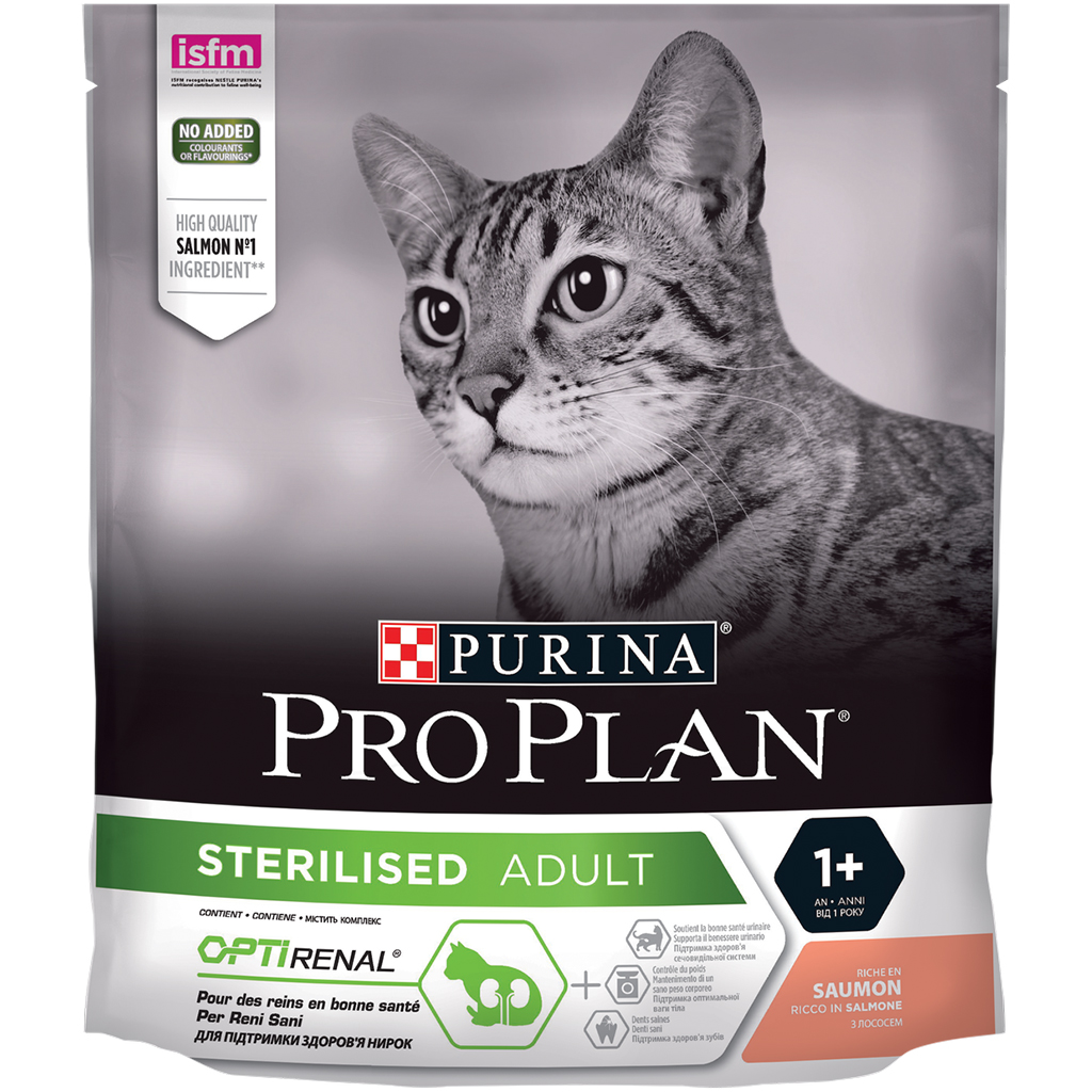 Croquettes chats adultes stérilisés optirenal saumon PURINA - 400g