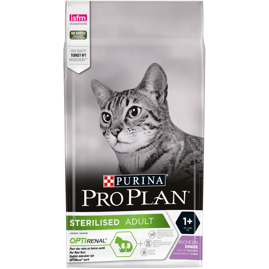 Croquettes chats adultes stérilisés optirenal dinde PURINA - 1.5kg