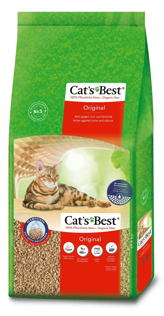 Litière végétale agglomérante CAT'S BEST - 40L