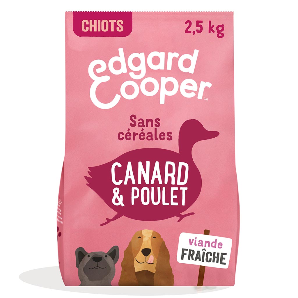 Croquettes chiots canard/poulet frais EDGARD & COOPER - 2.5kg