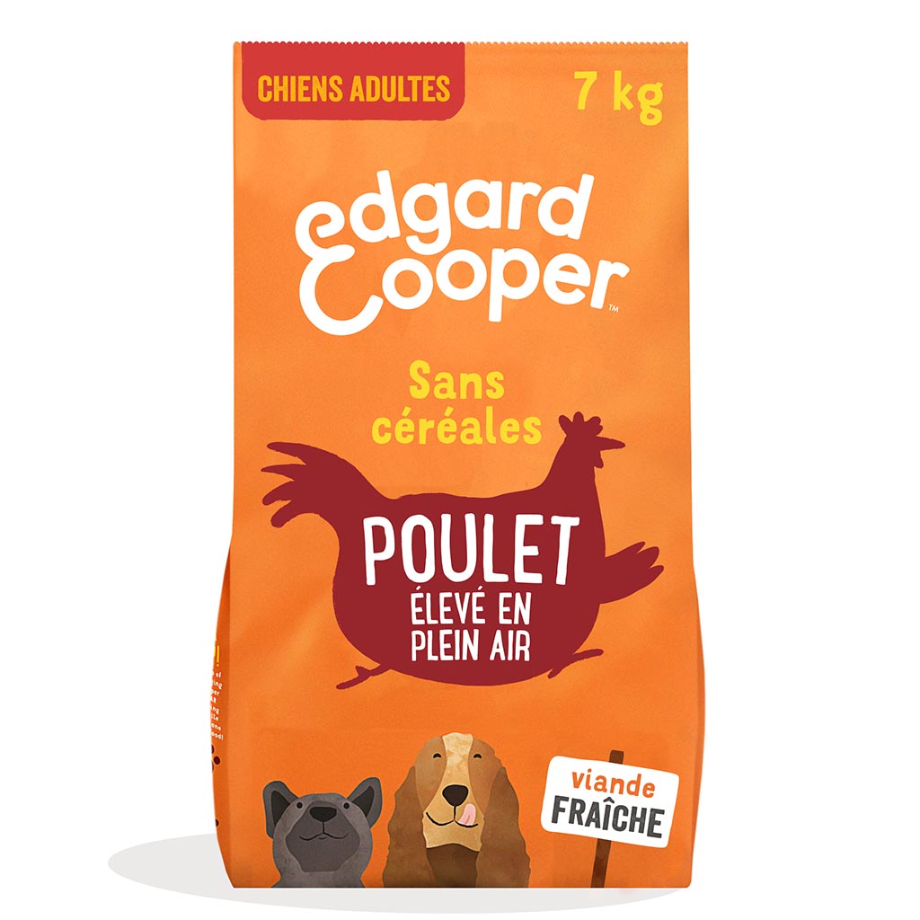 Croquettes chiens adultes poulet frais EDGARD & COOPER - 7kg