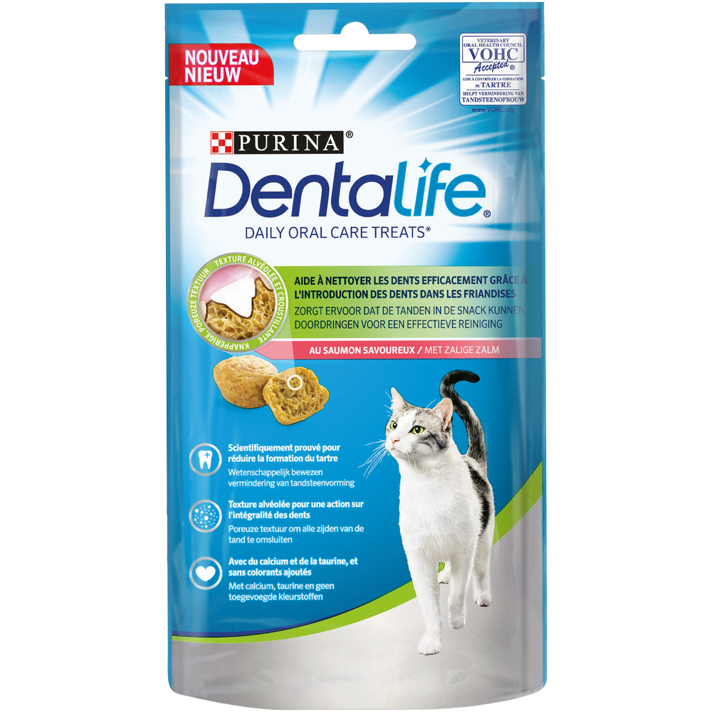 Bâtonnets à mâcher pour chat au saumon DENTALIFE - 40g