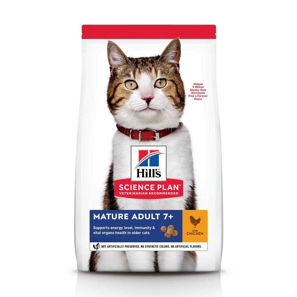 Croquettes chats matures 7 ans+ poulet HILL'S -  1,5kg