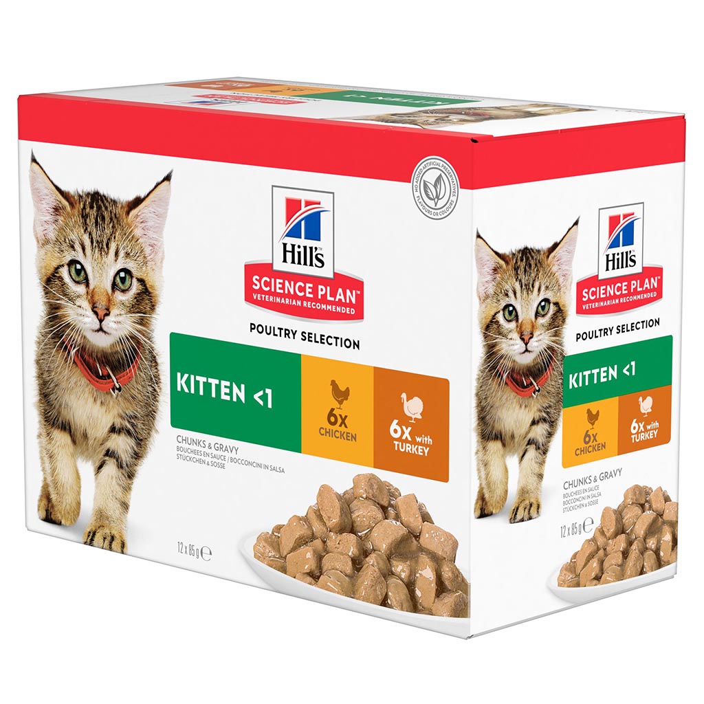 Boîte pâtées chats adultes poulet/dinde HILL'S - 12x85g