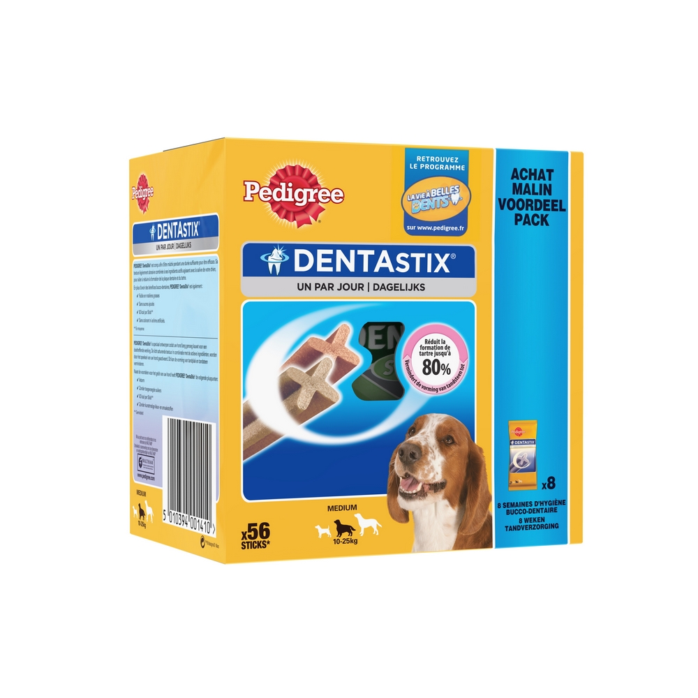 Friandises dentastix chiens moyens 56 sticks PEDIGREE® - 1440g