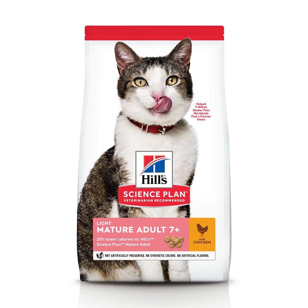 Croquettes chats matures 7 ans+ light poulet HILL'S - 1,5kg