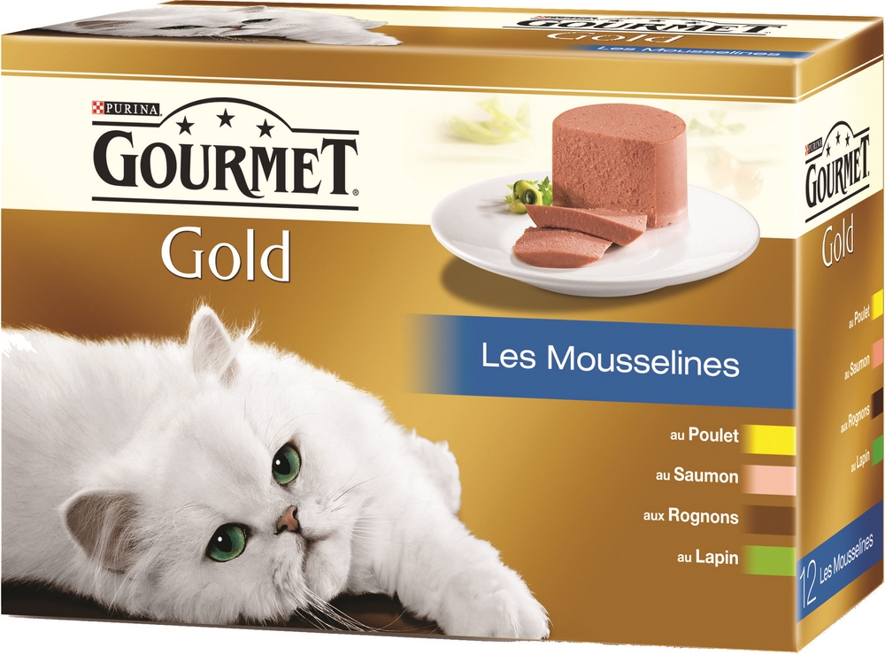 Boîte pâtées mousselines chats adultes gourmet gold PURINA - 12x85g