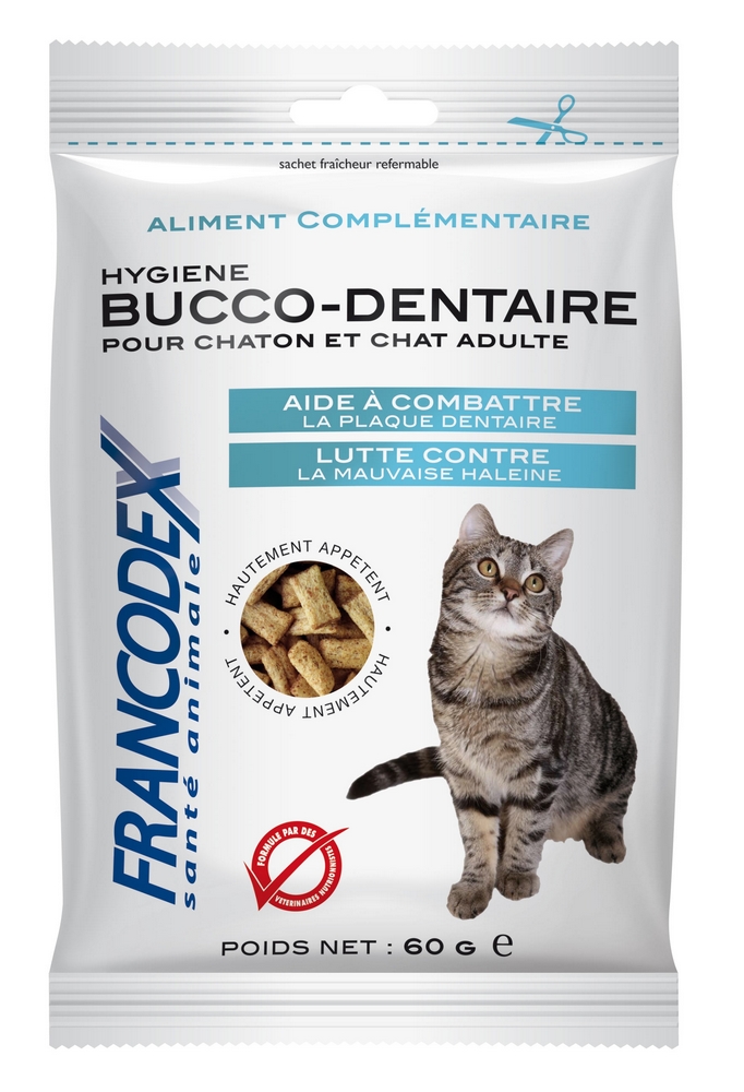 Friandises pour chat spécial hygiène bucco-dentaire FRANCODEX - 60g