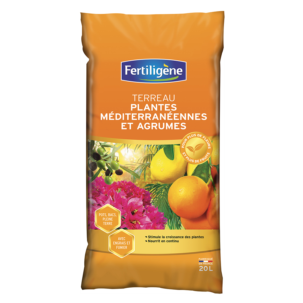 Terreau plantes méditerranéennes & agrumes FERTILIGENE - 20L