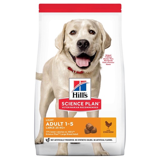 [2N-002CXP] Croquettes chiens adultes light grandes races poulet HILL'S - 18kg