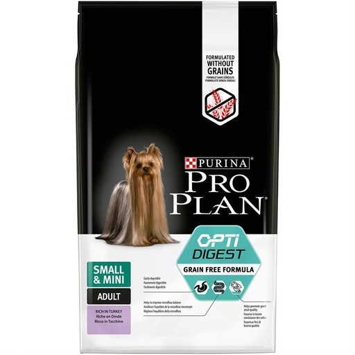 [2N-0038X5] Croquettes chiens adultes mini dinde/riz digestion sensible PROPLAN - 7kg