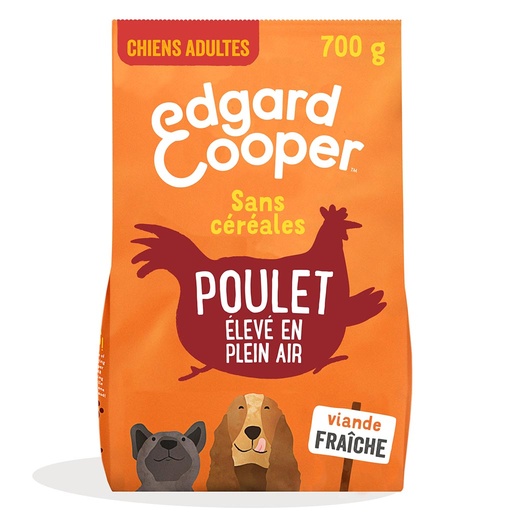 [2N-003FM6] Croquettes chiens adultes poulet frais EDGARD & COOPER - 700g