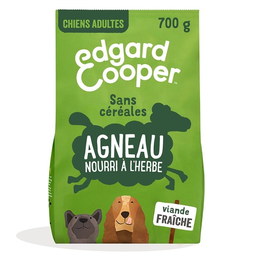 [2N-003FM7] Croquettes chiens adultes agneau frais EDGARD & COOPER - 700g