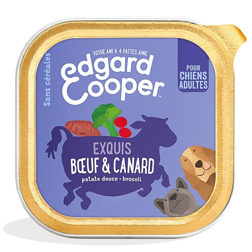 [2N-003FN0] Pâtée chiens adultes bœuf/canard frais EDGARD & COOPER - 150g