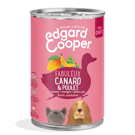 [2N-003FN5] Pâtée chiots canard/poulet frais EDGARD & COOPER - 400g