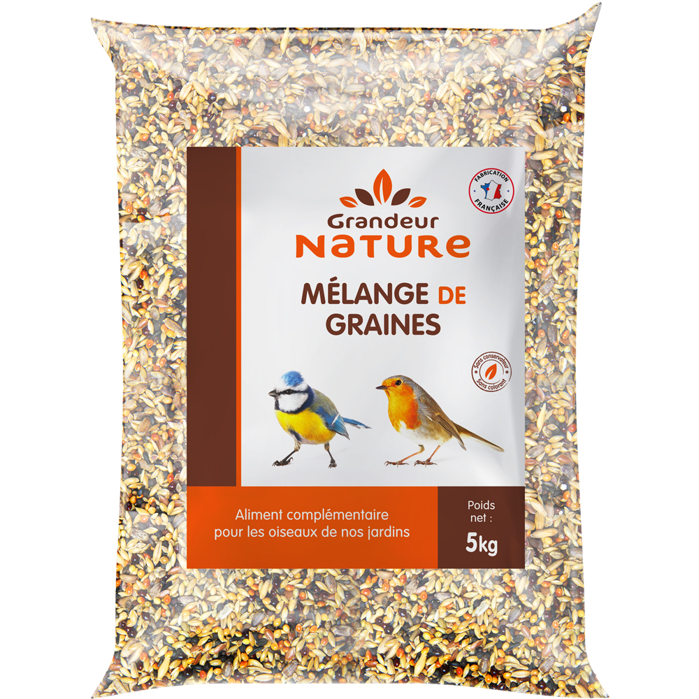 Mélange de graines toutes saisons pour oiseaux sac de 5 kg