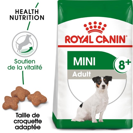 [2N-000ZUP] Croquettes chiens adultes mini 8 ans+ ROYAL CANIN - 2kg