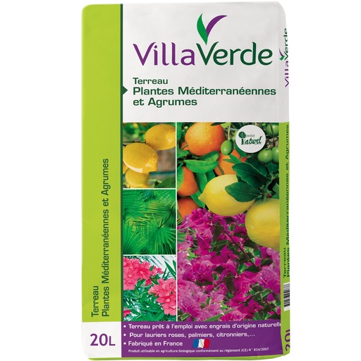 [W-001SUP] Terreau pour plantes méditerranéennes  & agrumes VILLAVERDE - 20L