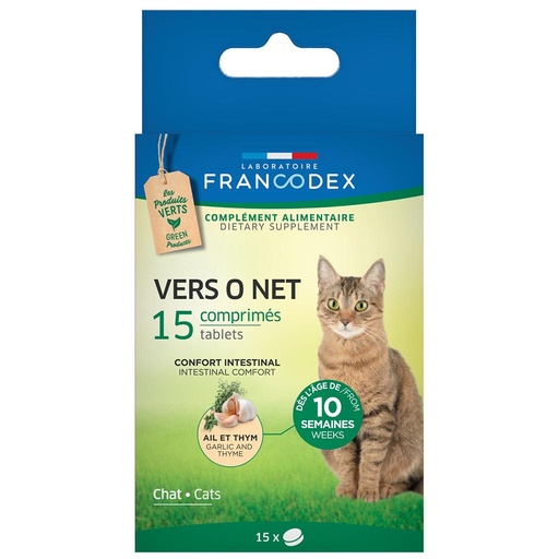 [4I-004DST] Vers o net 15 comprimés pour chat FRANCODEX